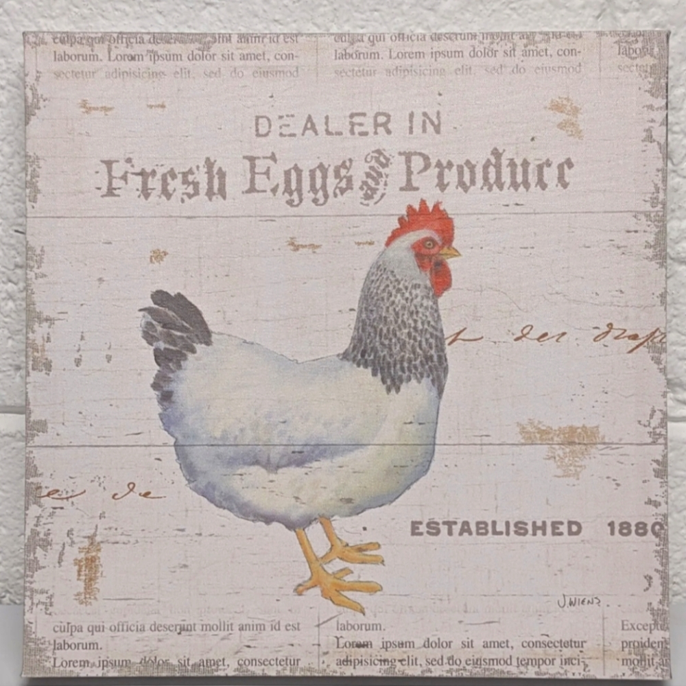 On the Farm - by James Wiens Canvas Print - Chicken